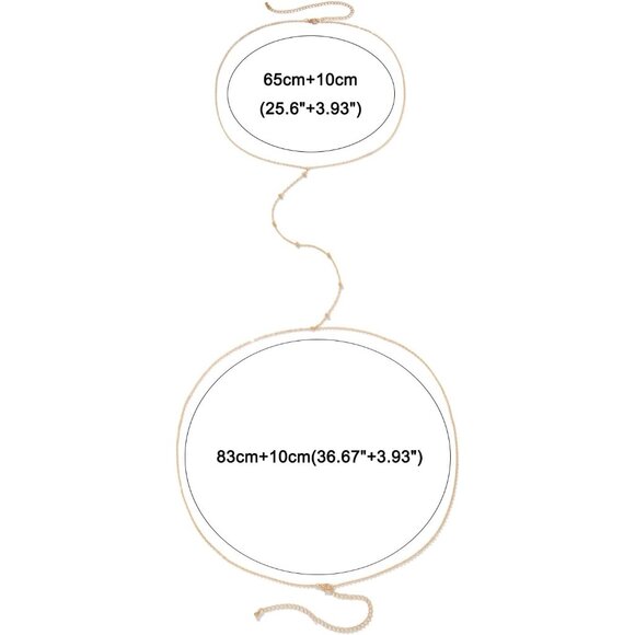 14K Beads Gold Plated Body Chain Women Layered Rhinestone Bikini Bra Jewelry - Picture 7 of 7